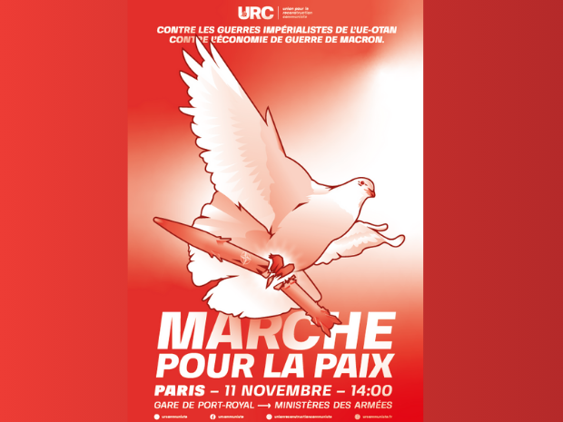 Paris 11 novembre : Manifestation nationale pour la Paix