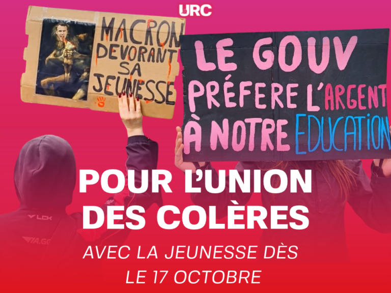 Pour l’union des colères avec la jeunesse dès le 17 octobre