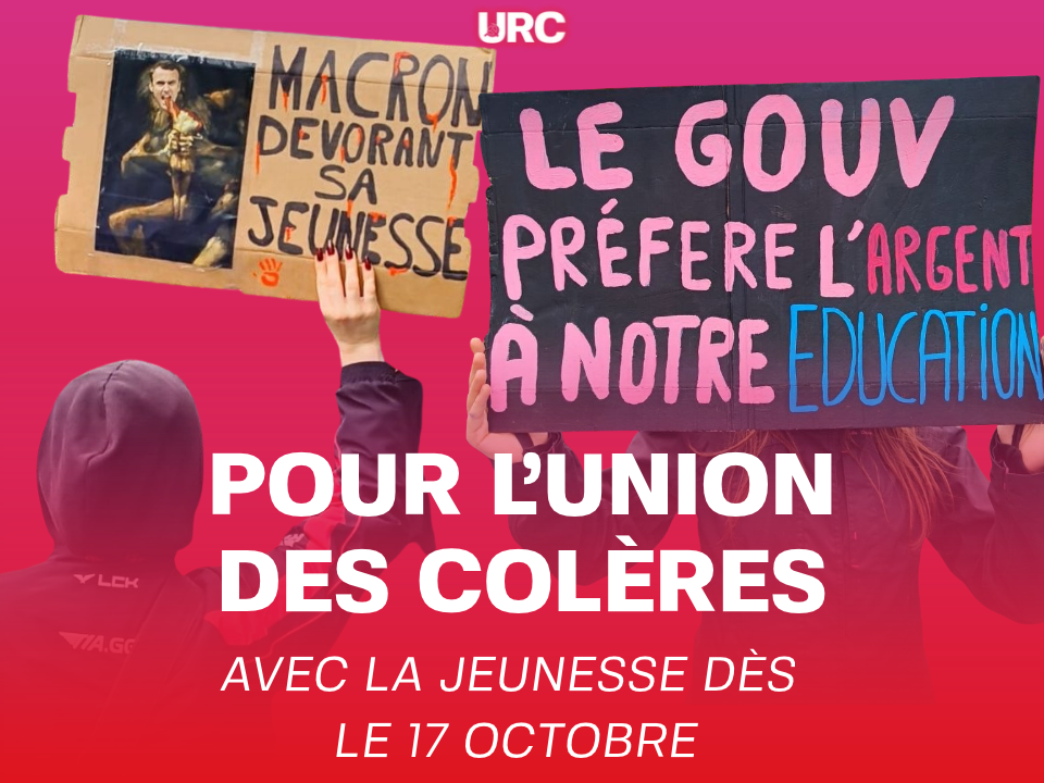 Pour l’union des colères avec la jeunesse dès le 17 octobre